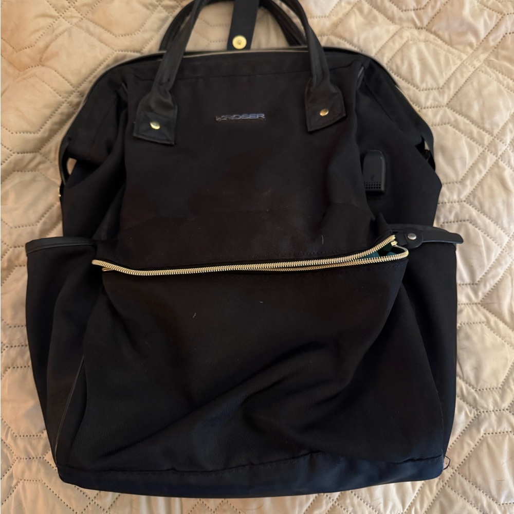 Black Backpack with Front Pocket